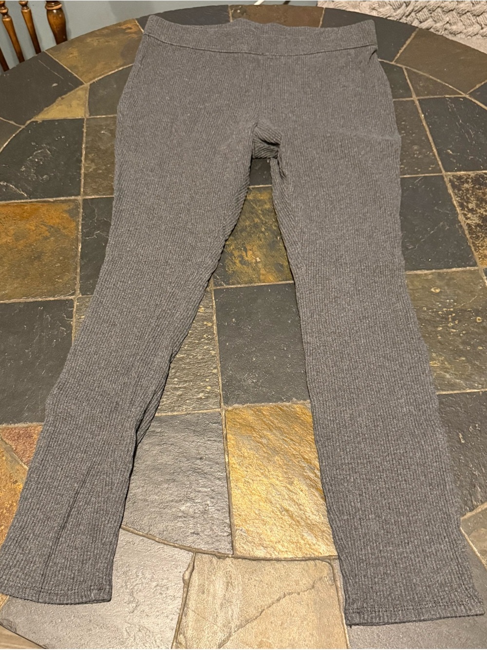 Time and Tru Charcoal Ribbed Stretch Leggings